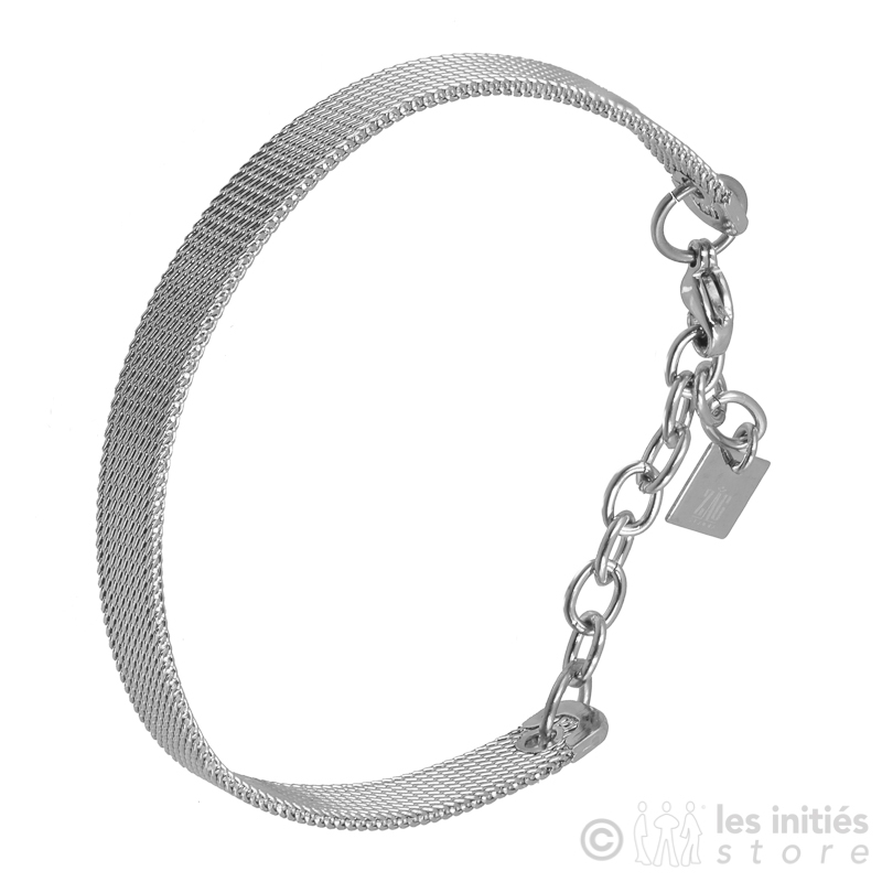 Zag braided supple bracelet - steel - 16,50 €