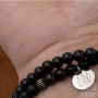 Bracelet deux tours onyx oeil de tigre lion